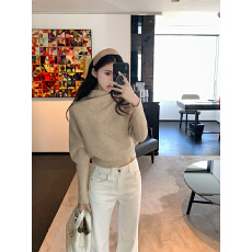 批发famouswang秋季<b class='q'>新款</b>设计感小众蝙蝠袖长袖斗篷<b class='q'>毛衣</b>外套女