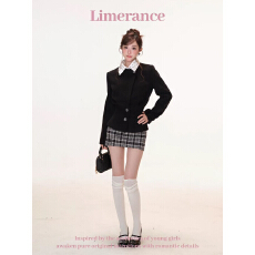 批发甜梨呆呆 慢调巴黎 冬季套装女<b class='q'>西装</b>外套+吊带背心+半身裙三件套