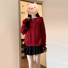 批发套装女2025冬季新款<b class='q'>韩版</b>辣妹长袖针织衫毛衣女百褶半身裙两件套潮