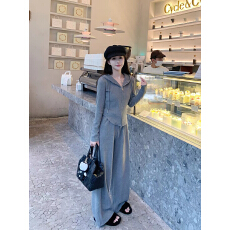 批发solo爆爆小个子穿搭一整套装女秋冬新款连帽卫衣外套阔腿裤两件套