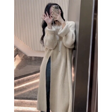 批发茶里茶气别致独特赫本小香风气质名媛长款内搭针织毛衣连衣裙女