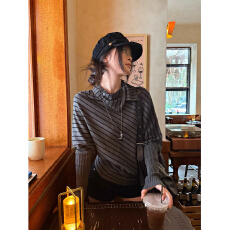 批发宋正恩黑灰色针织衫女巨好看早秋穿搭韩系蝙蝠袖宽松<b class='q'>长袖</b>毛衣上衣