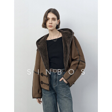 批发SINBOS黎明前夜羊剪绒外套女皮毛一体秋冬新款羊羔毛明星同款皮草