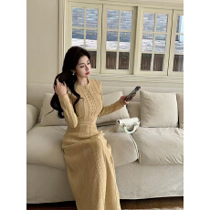 批发ORG 奶茶色优雅精致<b class='q'>通勤</b>上衣半身长裙小香风套装女W