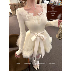 批发Catyears猫年12.19满减+新品95折玉桂绒雪~奶fufu短款<b class='q'>连衣裙</b>