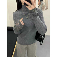 批发设计感堆堆领针织打底衫女2025新款秋<b class='q'>冬</b>韩系穿搭内搭毛衣修身上衣