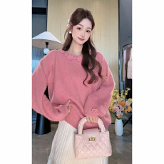 批发韩系圆领<b class='q'>立体</b><b class='q'>花朵</b>毛衣女2025秋季新款时尚洋气百搭显瘦超好看<b class='q'>上衣</b>