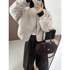 批发韩系袖口拼接棒球服女夹棉外套2025年秋冬款百搭小个子百塔款棉衣