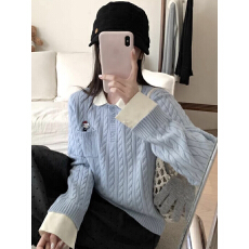 批发韩系穿搭春假两件秋<b class='q'>新款</b>毛衣<b class='q'>外套</b>女装学院风可拆卸领针织上衣开衫