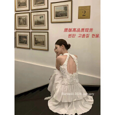 批发板栗可可Bankelili'华尔兹舞会'挂脖收腰露背公主多层连衣裙春夏