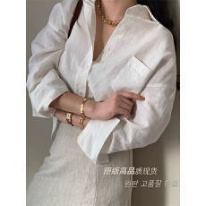 批发棉麻防晒长袖白色衬衫女2026春秋季新款港风宽松上衣百搭韩版衬衣
