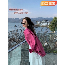 杨杨YANGRUOYU敲显白火龙果色衬衫女2026年新款春秋宽松长袖上衣