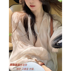 批发衬衫上衣女春季新款设计感小众法式别致高级感雪纺长袖防晒衬衣