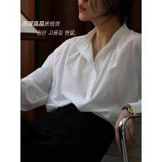 批发WeTHEE | 又飒又温柔 浪漫<b class='q'>通勤</b>真丝棉复古英伦小立领夏季长袖衬衫