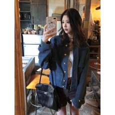 批发蓝色牛仔夹克外套女2026春秋新款小个子高级感休闲正肩老钱风上衣