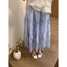 有口袋-法式温柔风碎花半身裙女2026春季高腰显瘦小个子大摆长裙