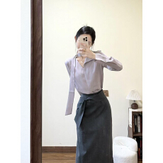 批发春装穿搭一整套设计感小众御姐气质小香风<b class='q'>职业</b>衬衫裙子两件套装女