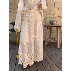 批发一勺甜Hers2026春季新款<b class='q'>女</b>韩系简约复古高品质重工提花蕾丝<b class='q'>半身裙</b>