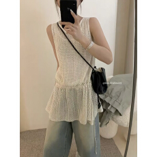 批发早春多色镂空宽松罩衫背心女2025新款叠穿中长款吊带<b class='q'>连衣裙</b>女