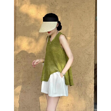 批发休闲简约气质套装女宽松无袖背心阔腿短裤两件套女装2025夏季新款