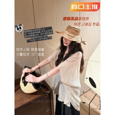 批发钱美西 夏日轻薄<b class='q'>防晒</b>罩衫薄纱上衣 抗皱V领褶皱温柔风宽松衬衫女