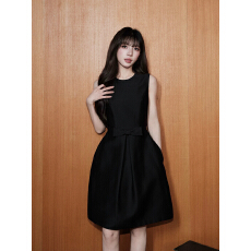 批发avenement/蝴蝶结圆领收腰赫本<b class='q'>裙</b>白色连衣<b class='q'>裙</b>小黑<b class='q'>裙</b><b class='q'>裙</b>子礼服女春夏