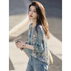 批发夏季天丝碎花新款衬衫2026法式通勤显瘦别致宽松绝美衬衣遮阳上衣