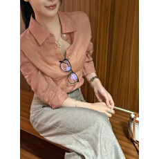 批发亚麻长袖粉色<b class='q'>衬衫</b>女夏季薄款通勤宽松休闲高端棉麻<b class='q'>衬衣</b>气质上衣