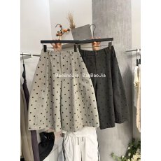 批发2026早秋新款复古高腰波点阔腿裤女高级感七分裤休闲直筒裤