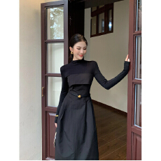批发已出货  JIJINQI<b class='q'>连衣裙</b>配腰带 上身莱赛尔90.8 JE08LZYR99