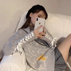 批发小熊绑带毛衣<b class='q'>女</b><b class='q'>新款</b>针织衫秋冬<b class='q'>新款</b>套头宽松针织上衣长袖