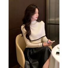 批发米白色半高领修身毛针织衫<b class='q'>女</b>2026<b class='q'>新款</b>