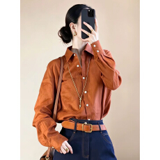 批发巨好看漂亮别致高级感时尚港风翻领<b class='q'>衬衫</b>女超好看<b class='q'>休闲</b>显瘦长袖<b class='q'>衬衣</b>