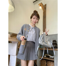 批发实拍实价2026里斯本回忆显瘦气质学院风减龄小个子针织时尚套装潮