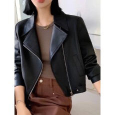 批发休闲皮衣女新款女<b class='q'>春</b>秋韩版短外套高腰修身显瘦机车pu皮夹克潮