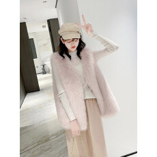 批发马甲女款背心外搭春秋<b class='q'>冬</b>季外新款穿马夹休闲皮草年轻毛毛坎肩