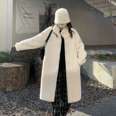 批发冬季新款时尚韩版防貂绒中长款外套女装<b class='q'>天鹅</b>绒貂皮大衣女皮草