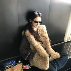 批发马甲秋冬季皮草时尚新款羊羔毛皮外套毛毛加厚上衣