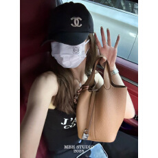 批发togo头层牛皮荔枝<b class='q'>纹</b>18寸菜篮子饼干色时尚手提包(配收纳袋,锁头)