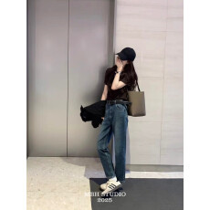 批发【MBH】Row水桶包头层牛皮极简风休闲高级感小号托特包单肩包