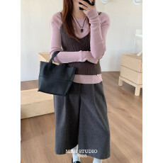 MBH小众设计togo头层牛皮菜篮子简约百搭斜挎手提包配肩带