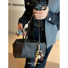 批发【MBH】知性风波士顿包头层牛皮托特包腋下真皮枕头包单肩包