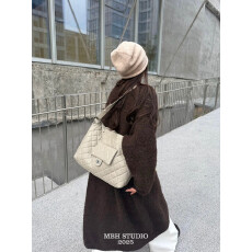 批发【MBH】小香风菱格hobo嘻皮包大容量腋下包通勤真皮休闲单肩包