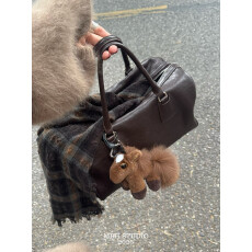 批发头层植鞣牛皮波士顿枕头包通勤旅行大容量单肩斜挎手提包(配肩带)