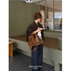 批发【MBH】冬日松弛慵懒韩系托特包大容量通勤斜挎单肩手提包
