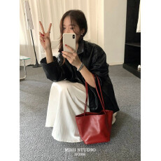 批发【MBH】里外头层羊皮极简松弛托特包大容量腋下单肩包