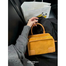 慵懒松弛磨砂牛皮小方包通勤波士顿公文包大容量单肩手提包