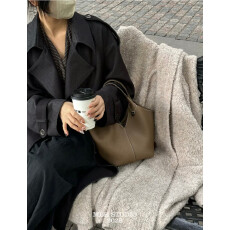 批发头层牛皮简约菜篮子包小众百搭通勤托特包手提包(配收纳袋)