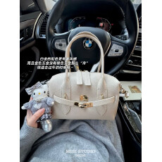 批发【MBH】小众真皮波士顿枕头包头层牛皮手拎包通勤斜挎手提包