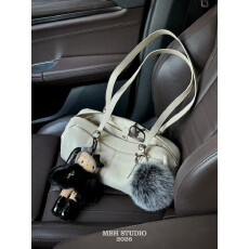 批发软糯荔枝纹头层牛皮波士顿真皮法棍包百搭单肩包(不含挂件)